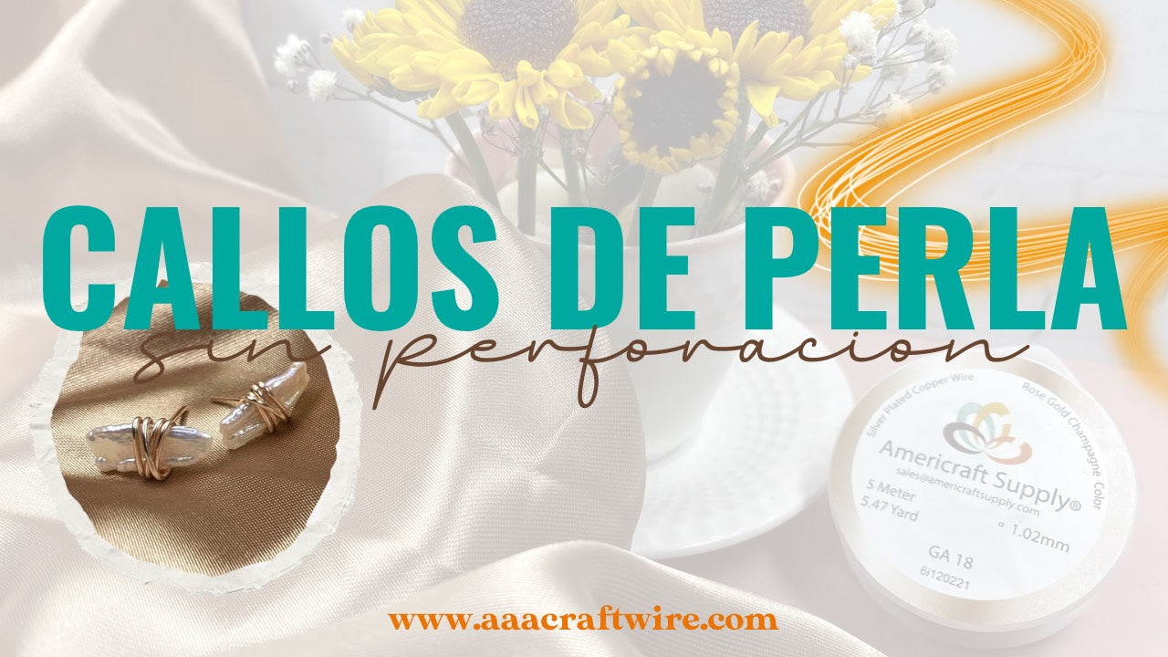 Aretes con callos de madre perla y alambre Americraft supply