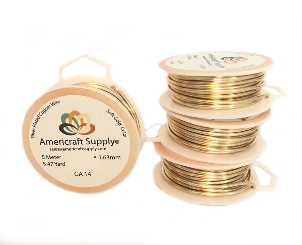 Soft Gold Color.  GA 14-16-18-20-22-24-26-28-30-32  Non tarnish. Brand Americraft Supply®