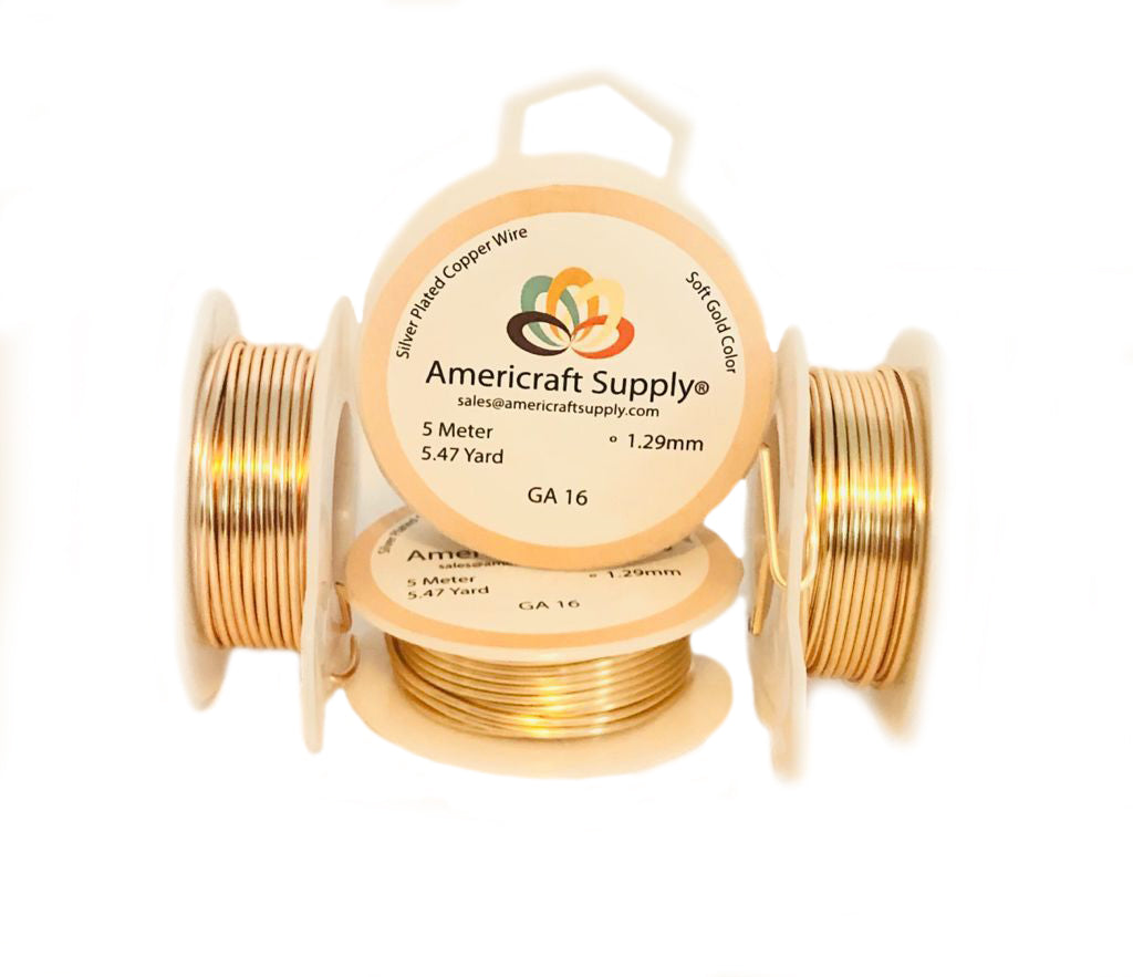 Soft Gold Color.  GA 14-16-18-20-22-24-26-28-30-32  Non tarnish. Brand Americraft Supply®