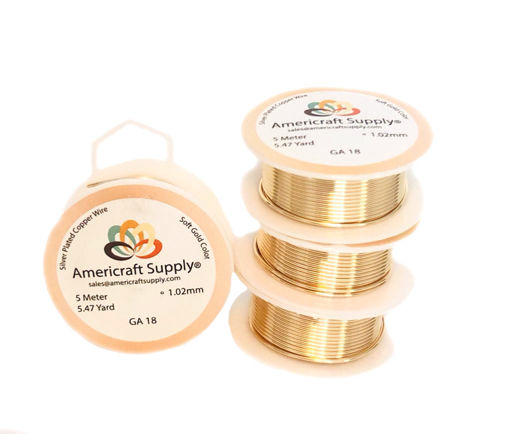 Soft Gold Color.  GA 14-16-18-20-22-24-26-28-30-32  Non tarnish. Brand Americraft Supply®