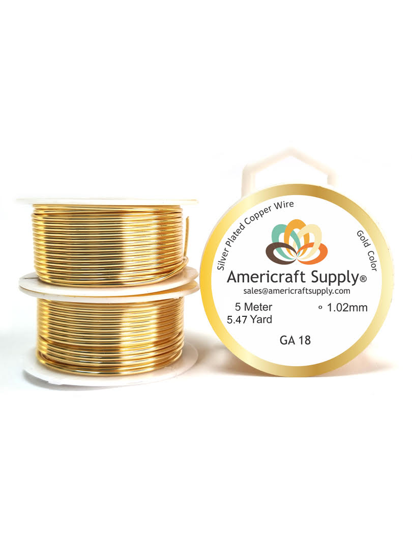 Gold Color. Ga 14-16-18-20-22-24-26-28-30-32 Color similar to 18K gold. Does not tarnish. Brand Americraft Supply®