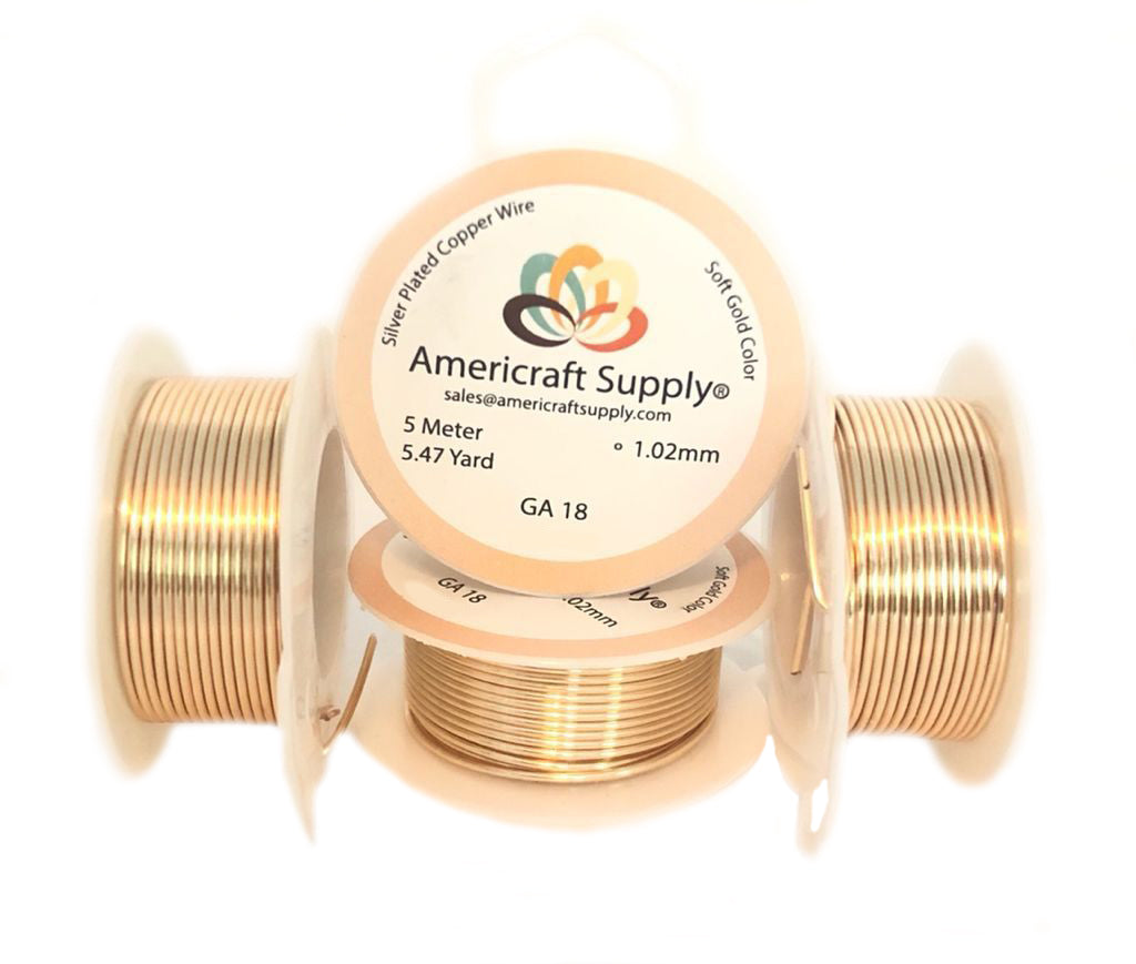 Soft Gold Color GA 18   By meters. Brand AMERICRAFT SUPPLY.