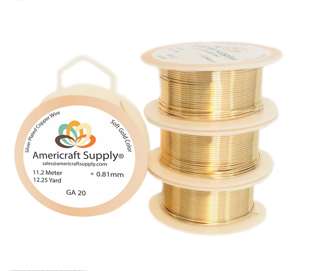 Soft Gold Color.  GA 14-16-18-20-22-24-26-28-30-32  Non tarnish. Brand Americraft Supply®