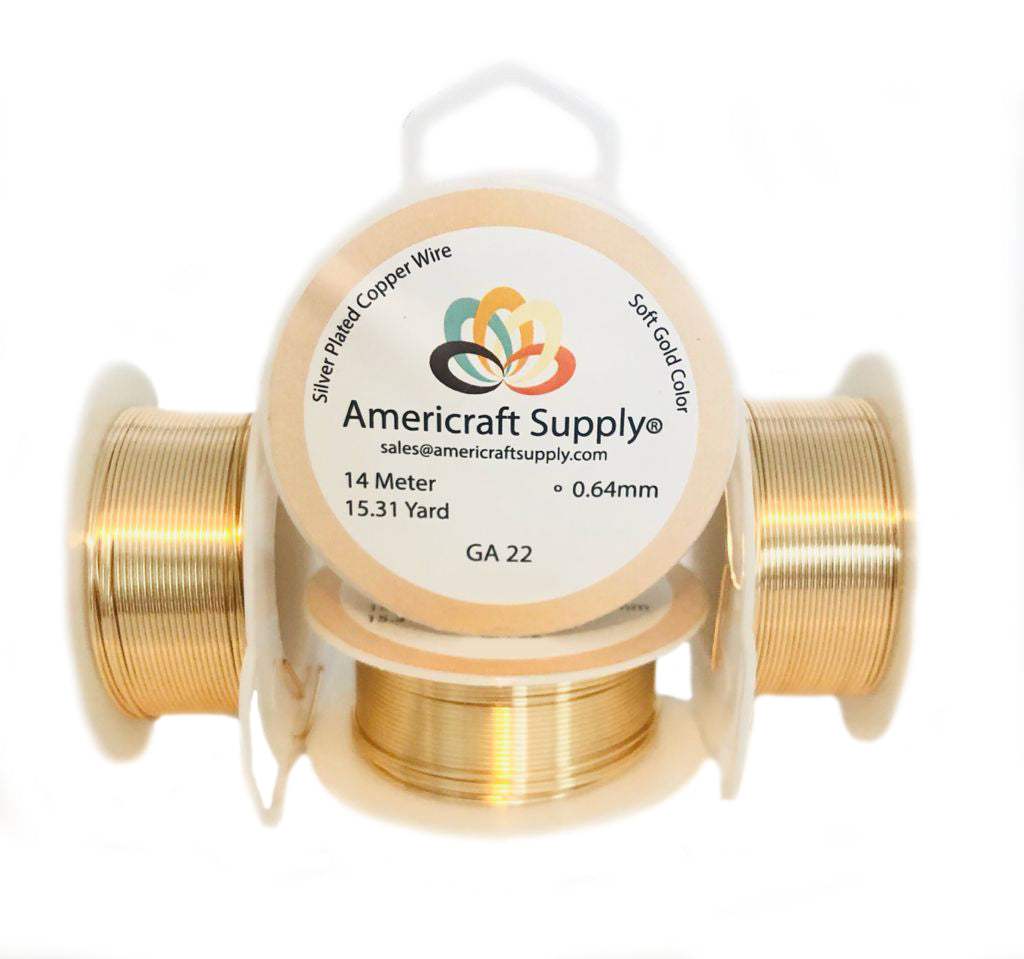 Soft Gold Color.  GA 14-16-18-20-22-24-26-28-30-32  Non tarnish. Brand Americraft Supply®