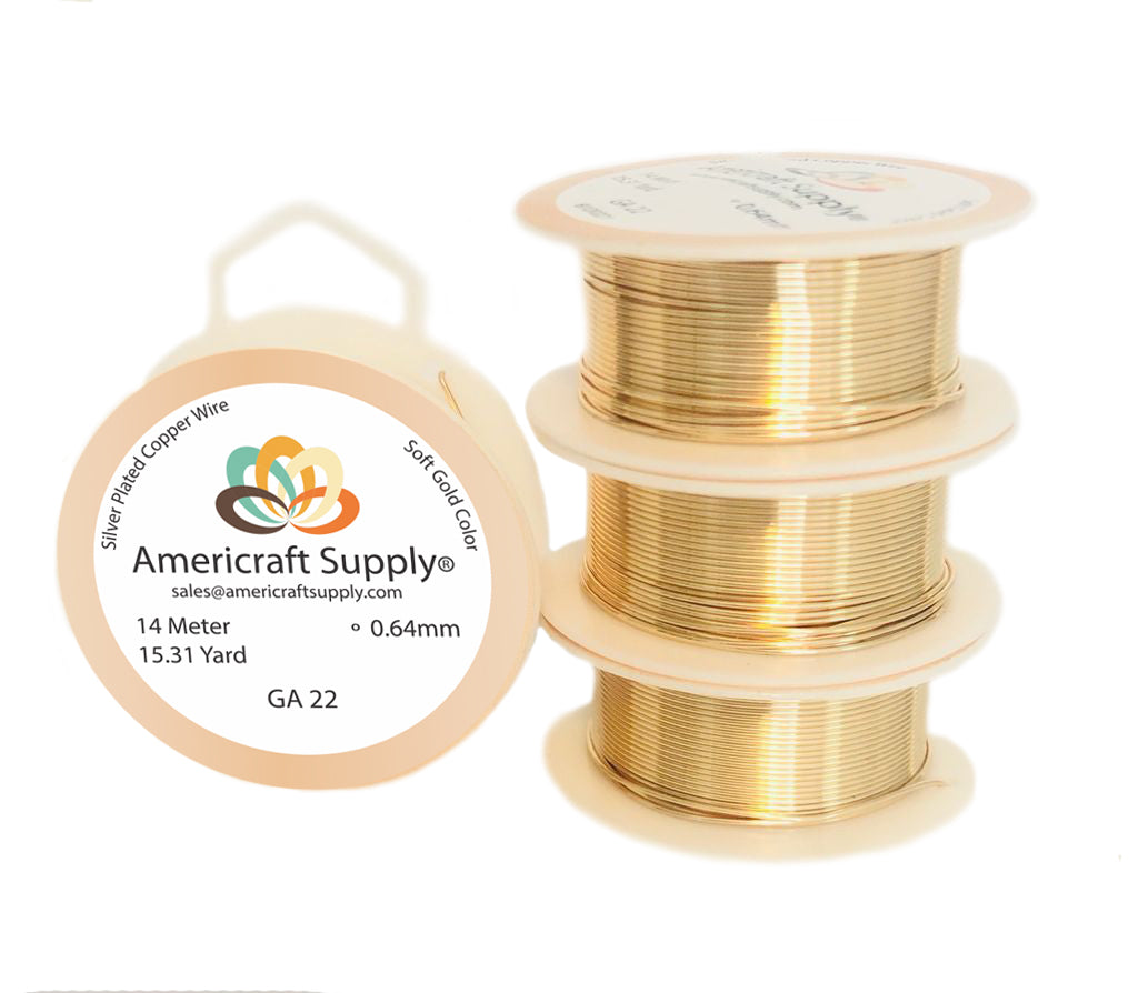 Soft Gold Color.  GA 14-16-18-20-22-24-26-28-30-32  Non tarnish. Brand Americraft Supply®