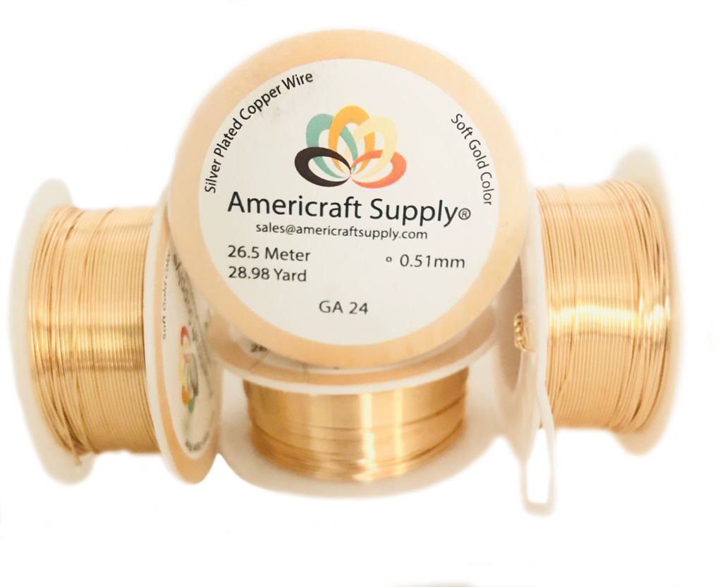 Soft Gold Color.  GA 14-16-18-20-22-24-26-28-30-32  Non tarnish. Brand Americraft Supply®