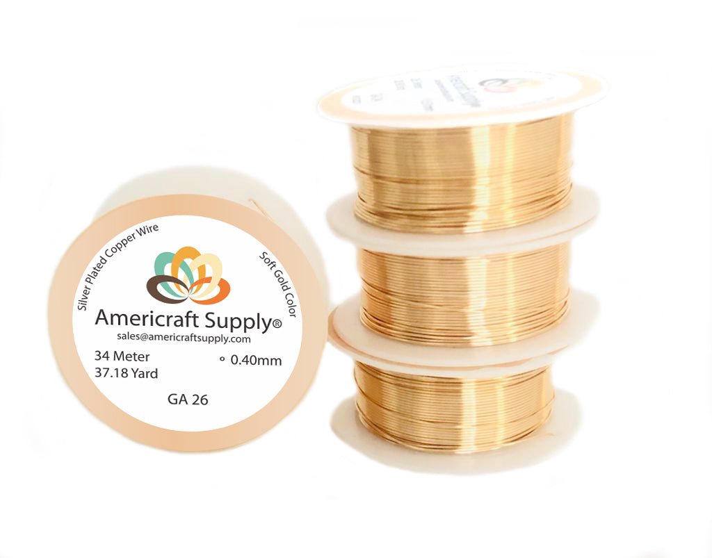 Soft Gold Color.  GA 14-16-18-20-22-24-26-28-30-32  Non tarnish. Brand Americraft Supply®