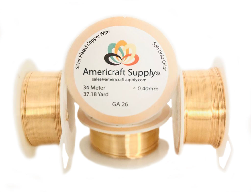 Soft Gold Color.  GA 14-16-18-20-22-24-26-28-30-32  Non tarnish. Brand Americraft Supply®