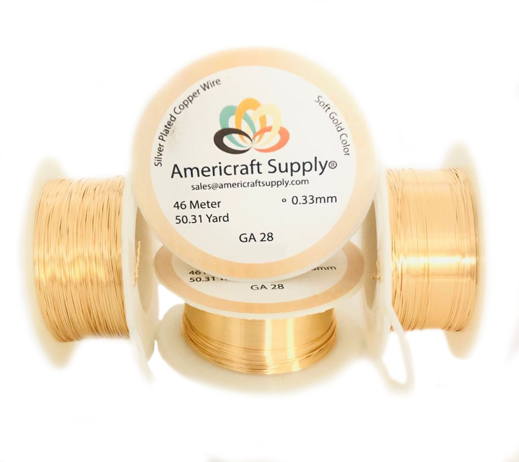 Soft Gold Color.  GA 14-16-18-20-22-24-26-28-30-32  Non tarnish. Brand Americraft Supply®