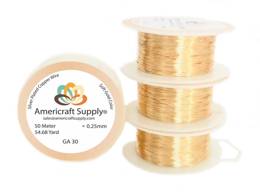 Soft Gold Color.  GA 14-16-18-20-22-24-26-28-30-32  Non tarnish. Brand Americraft Supply®