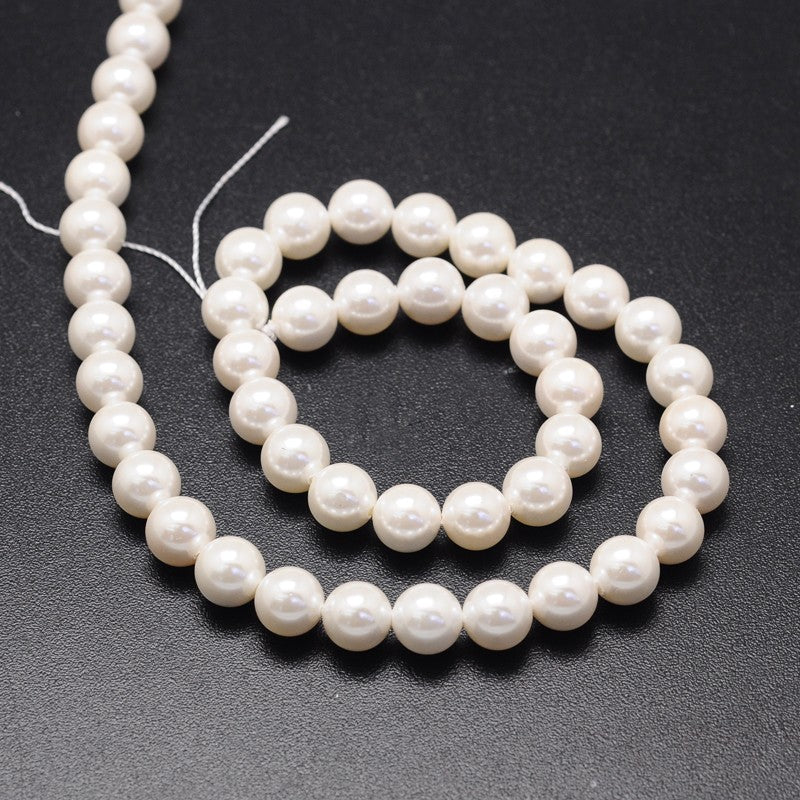 Bright white and round natural mother of pearl strips