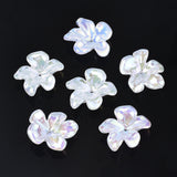 Electroplated acrylic flowers  beads  with 5-petals