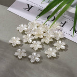 Plastic ABS Pearly Ivory flowers with 5-petals