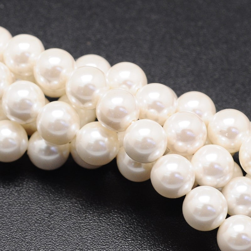 Bright white and round natural mother of pearl strips