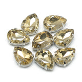 Rhinestone: Faceted Teardrop 14.5x4x4mm, hole: 0.8~1mm