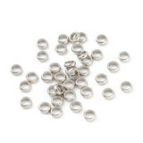 201 Stainless Steel Spacer Beads, Flat Round, Stainless Steel Color