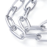 Necklace chain oval aluminum   with clasp 40cm