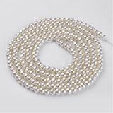 Round glass pearl strands cream