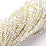 Round glass pearl strands cream