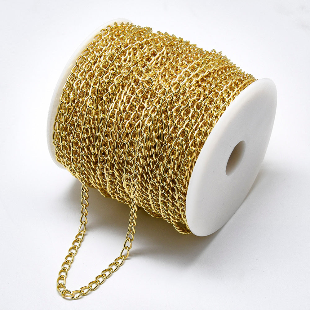 Chain Aluminum, light gold color, 7x4x1 mm (5mts)