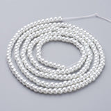 Round glass pearl strands white