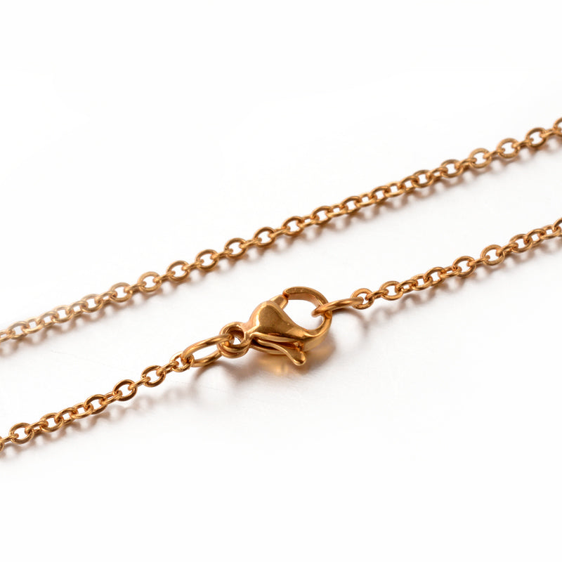 Chain 304 stainless steel clasp, gold, 17.7 "(45 cm), 1.5mm