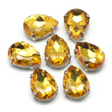 Rhinestone: Faceted Teardrop 14.5x4x4mm, hole: 0.8~1mm