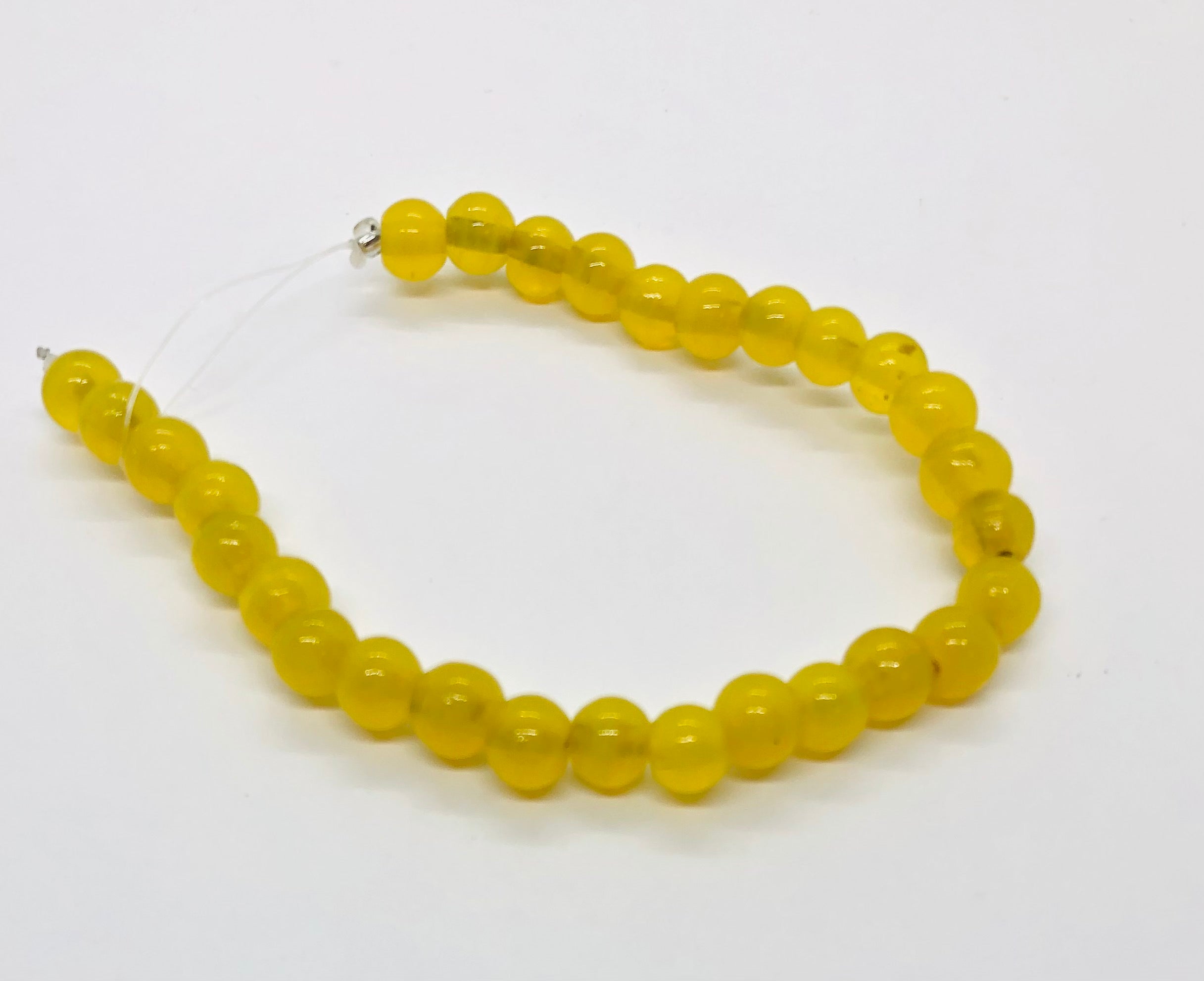 Murano Glass Translucent Yellow Strips