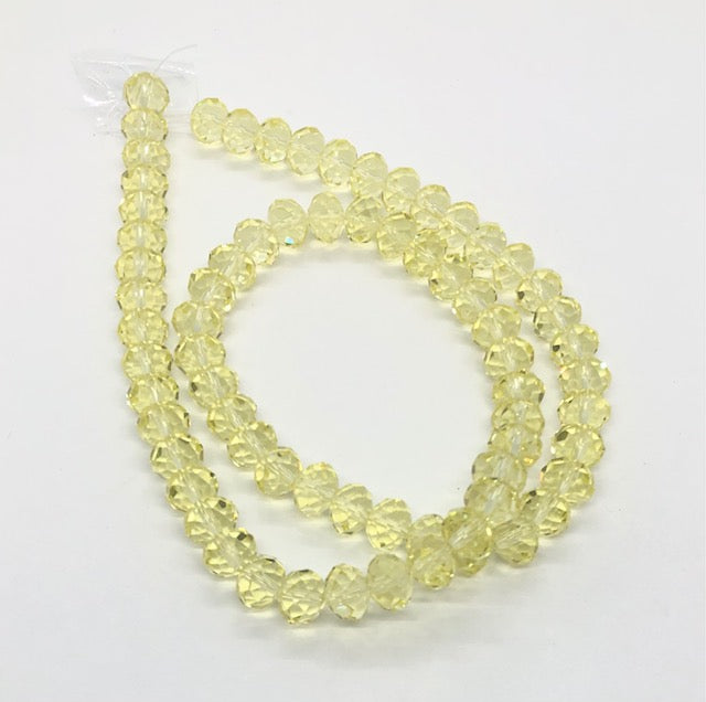 TRANSLUCENT YELLOW RONDEL CRYSTAL