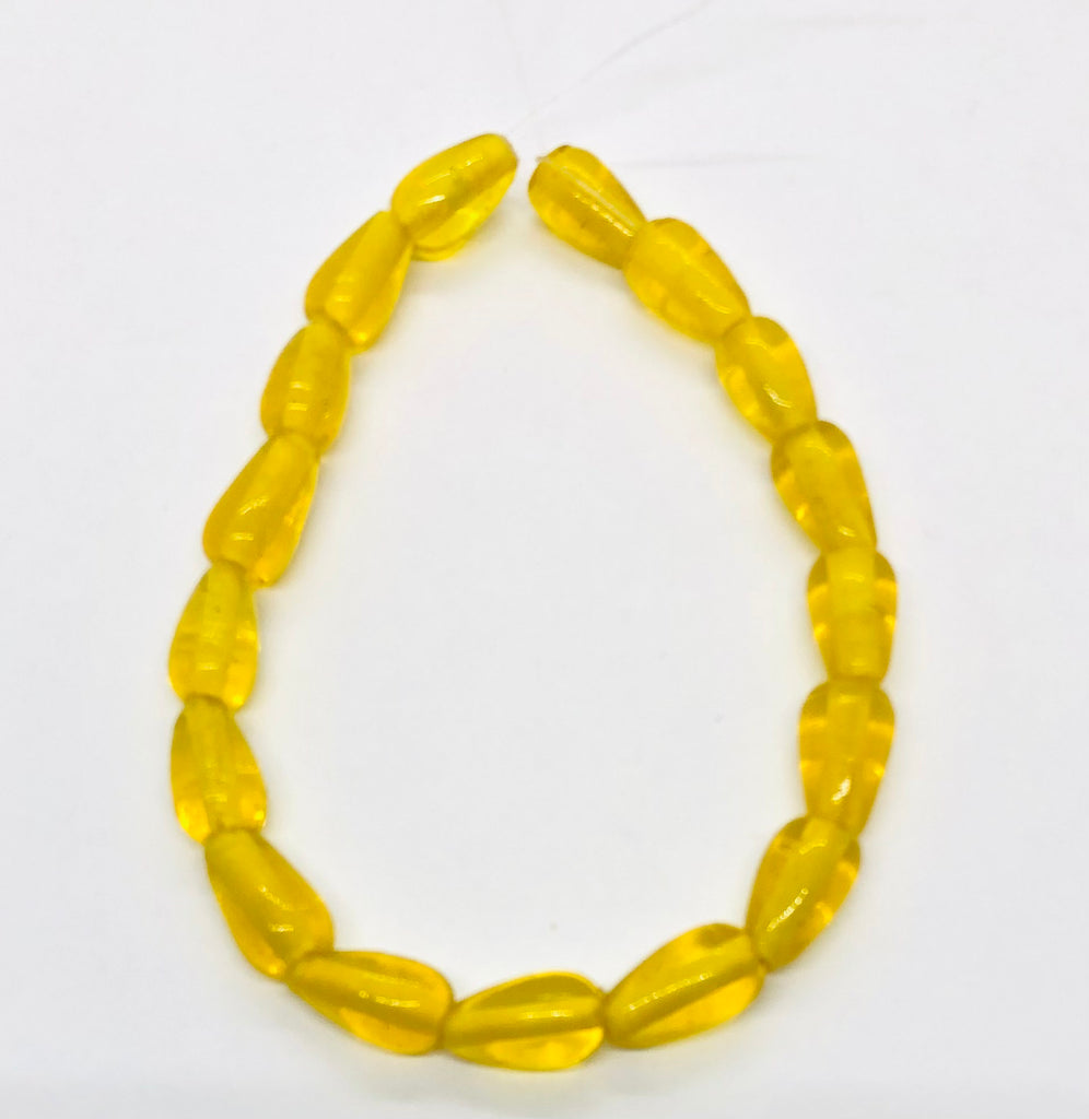 Translucent Yellow Murano Crystal Drop Glass Strips