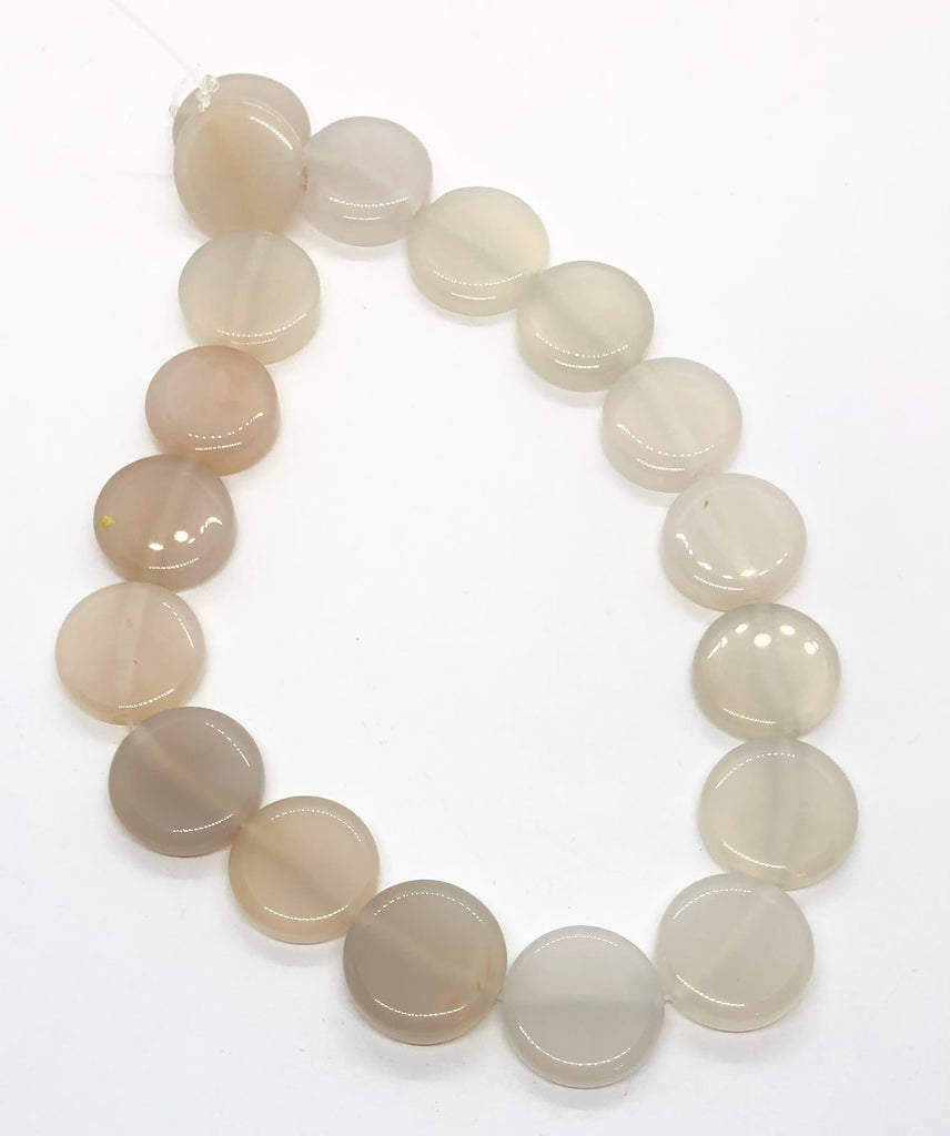 White Agate Circular Stone Strips