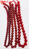 Jade Dark Red Faceted Strips