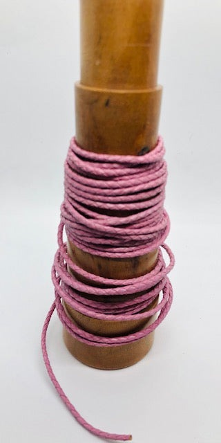 Natural braided leather thread