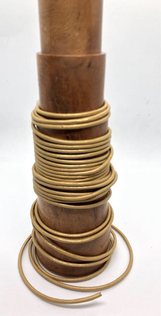 Smooth round natural leather thread 3,4mm