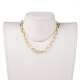 Necklace chain oval aluminum   with clasp 40cm